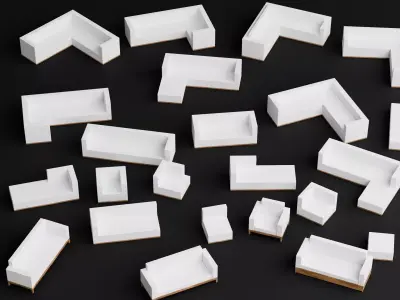 Modern Low Poly Sofa Pack Free low-poly 3D model