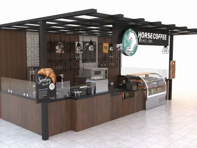 Kiosk Kitchen Equipments 3D model