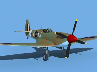 Supermarine Spitfire Mk IXb V08 3D model