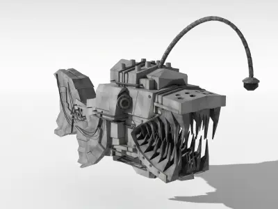 Sci fi Creatures Fish SA-2 - Low Poly Low-poly 3D model