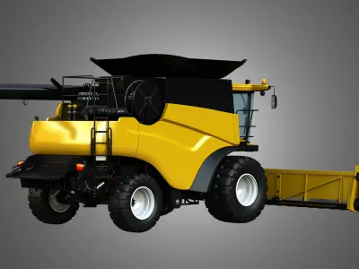 NH - CR 9070 Combine Harvester - With Corn Harvester Head 3D model