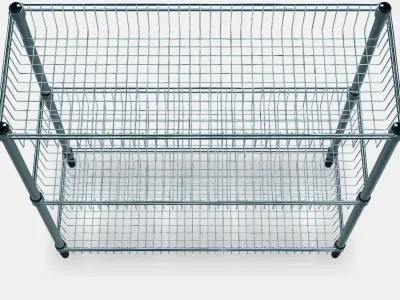 OMAR Regal with 3 baskets Low-poly 3D model