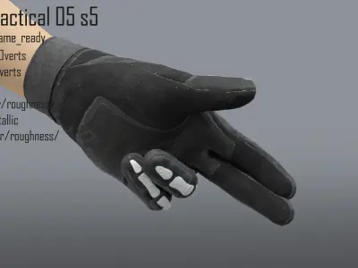 FPS hand glove tactical 05 s5 Low-poly 3D model