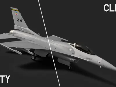 General Dynamics F-16 Fighting Falcon Low-poly 3D model