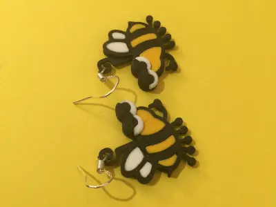Angry Bee Earrings 3D print model