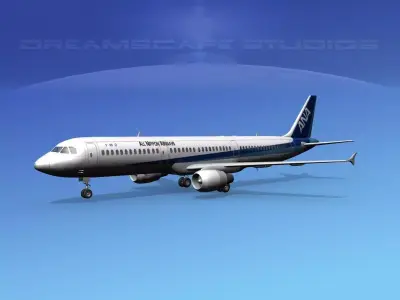 Airbus A321 Air Nippon Airways 3D model
