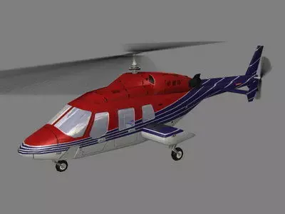 Bell 222 V5 Helicoopter Low-poly 3D model