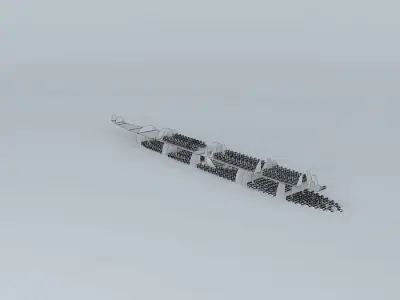 Boeing 747 1000 Interior Free 3D model