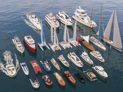 Yacht boat cruise collecttion 5 3D model
