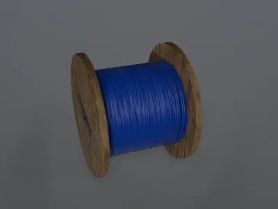 Cable Spool Low poly Low-poly 3D model