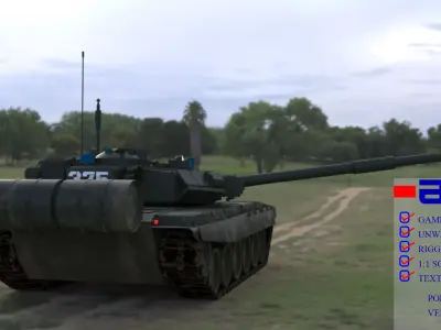  High-Quality Weathered T90A Main Battle Tank 3D Model Low-poly 3D model