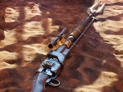 Mandalorian Amban Rifle - 3D Asset Kit PBR Low-poly 3D model