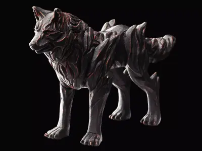 Wolf Fenrir Free low-poly 3D model