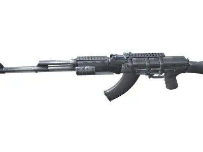 18-AK-107-gun model 3d game ready model Low-poly 3D model Low-poly 3D model