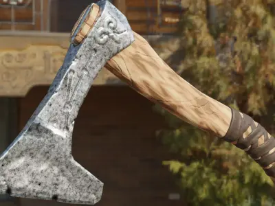 Aries axe Lou-Poli ready to play Low-poly 3D model