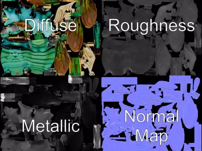 Vivid Emerald Insect model pack Low-poly 3D model