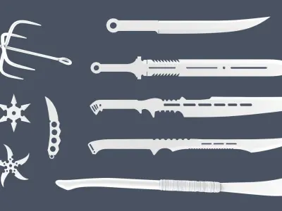 Ninja Weapons Pack 3D model