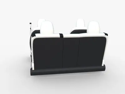 Tesla Model Y Seats White 3D model