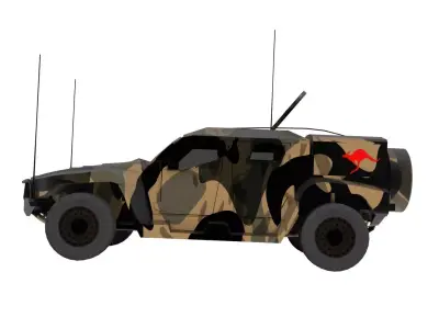 Low Poly Hawkei PMV 4x4 Australia ADF Armored Vehicle Low-poly 3D model