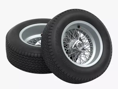 Dunlop CR65 tyres - Borrani rims 3D model
