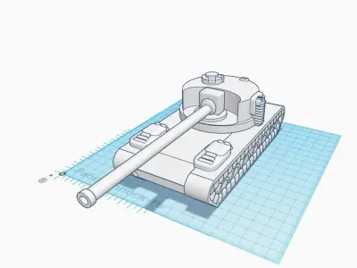 Tank Model for Games and 3D Printing with Animated Parts 3D print model