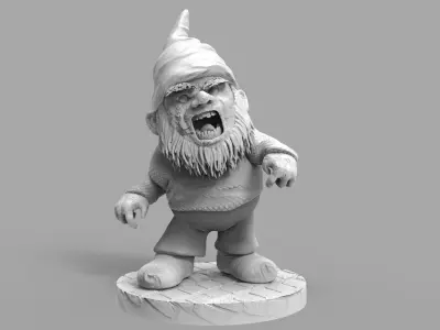 Zombie Evil Garden Gnome 3D Print Model Diorama 3D print model