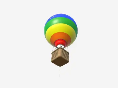 Balloon Hot Air 10 Pride - Aircraft Cartoon Low-poly 3D model
