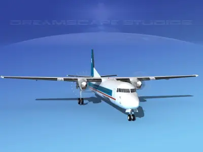 Fokker F-60 Islandair 3D model