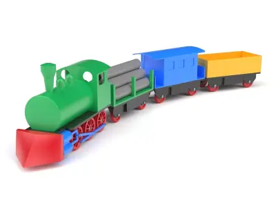 Plastic toy train 3D model purchase