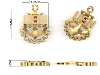 us navy pendant 3D model