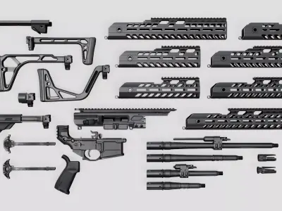 Sig Sauer MCX Virtus Assault Rifle Low-poly 3D model