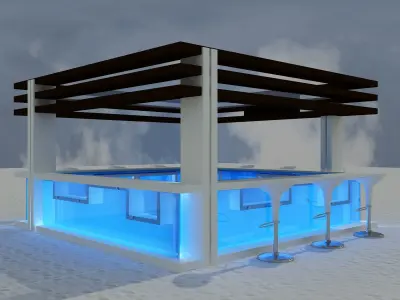 Beach Bar Area a85 3D model