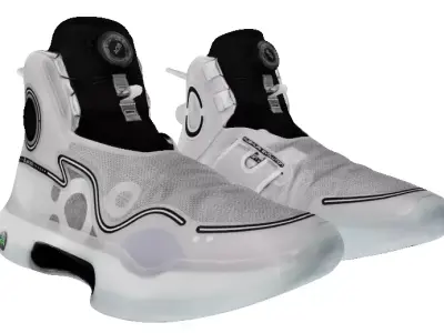 cyberpunk techwear sneaker trainer scifi future sneaker 45 Low-poly 3D model