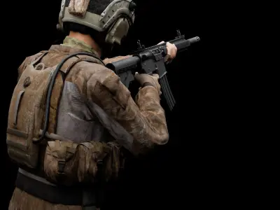 Special Operation United States Soldier Low-poly 3D model