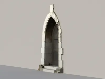 Ancient door Low-poly 3D model