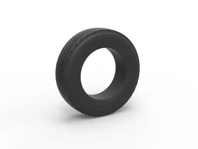 Semi truck tire 10 Scale 1 to 25 3D print model
