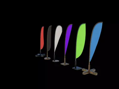 banner commercial flag 3D model