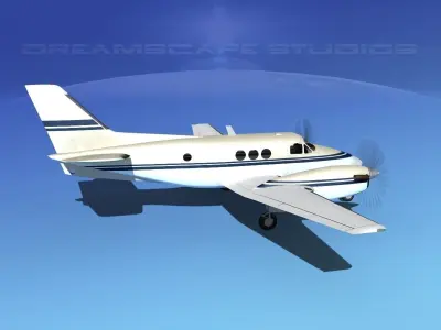 Beechcraft King Air 100 V03 3D model