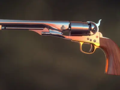 Colt Army 1860 revolver 3D model