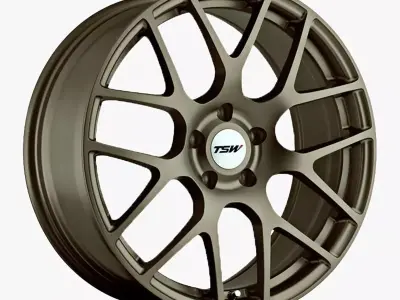 TSW Nurburgring Wheel Rotary Forged Matte Bronze 3D model