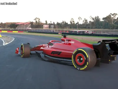 Formula 1 2022 Red Livery Rigged for Maya 3D model