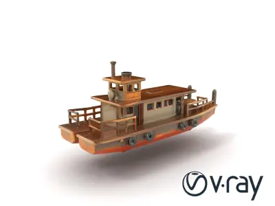 Historic Passage Ferry Early Century Model Pack Low-poly 3D model