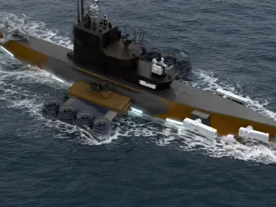 Sci Fi Military Submarine Combat Vessel 3D Model Game Ready PBR  3D model