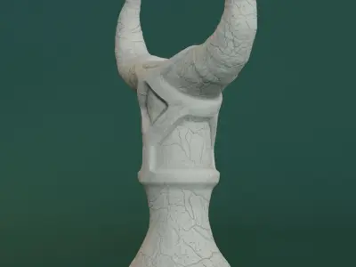 Totem statue with horns 3D print model
