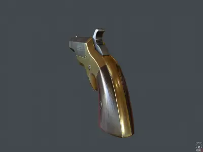 brown southerner derringer Low-poly 3D model