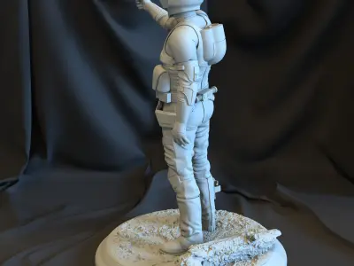 Scout Trooper - Aiming Blaster Pistol 3D print model