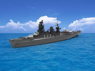 Japanese battleship Nagato 3D model