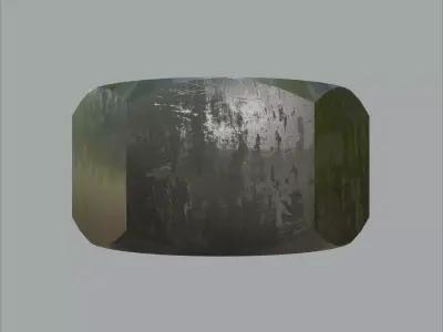 Steel Stained M12 Hex Nut with PBR 4K Textures 3D model
