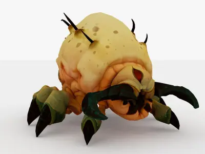 Grub Rigged and Animated Low-poly 3D model