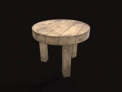 Fishing Stool Low-poly 3D model